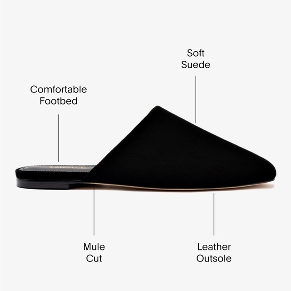 Larroude Venice Flat Mule NWT size 7.5, black suede - Picture 6 of 6
